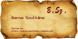 Barna Szultána névjegykártya